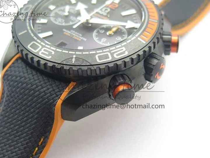 1230 Planet Ocean Master Chronometer Chrono DLC OM 1:1 Best Edition Black Dial On Nylon Strap A Chic 8103